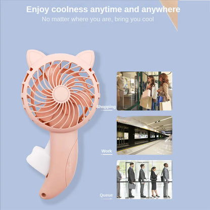 Charming Cat Cartoon Mini Fan