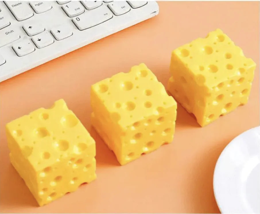 Squeeze Cheese Toy with Hidden Mouse – Stress Relief Fun