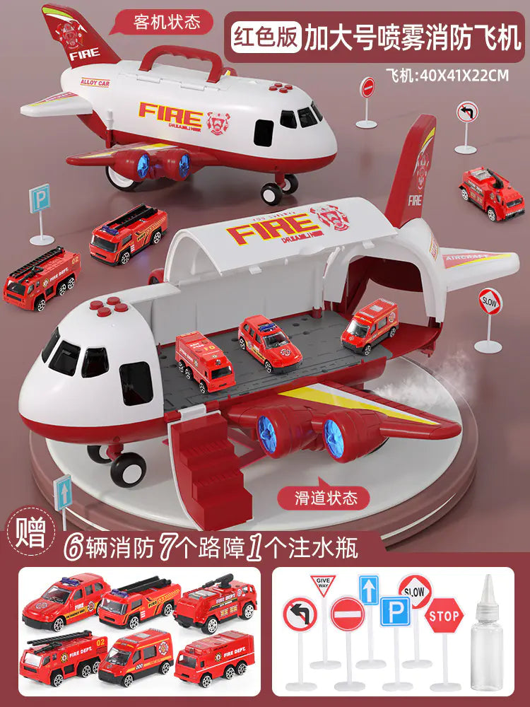 City Airport Playset with Plane, Cars & Road Signs